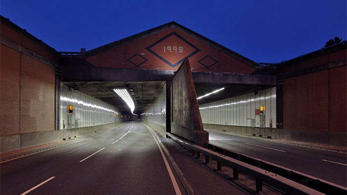 The Meir tunnel illuminated with Philips led lighting
