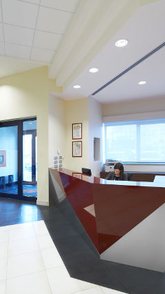 Welcoming atmosphere in the reception of AB Group, Italy