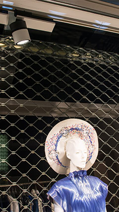 Close up of the you are here fashion store