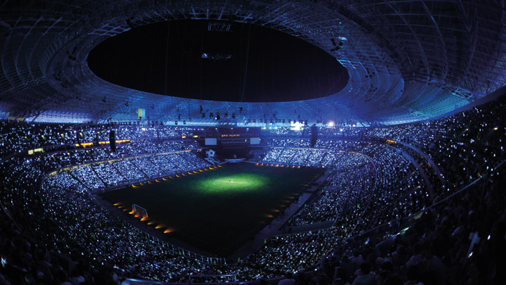 Football stadium under lights - arena experience