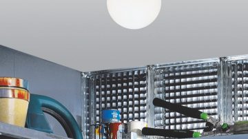 Ceiling light in a storage room